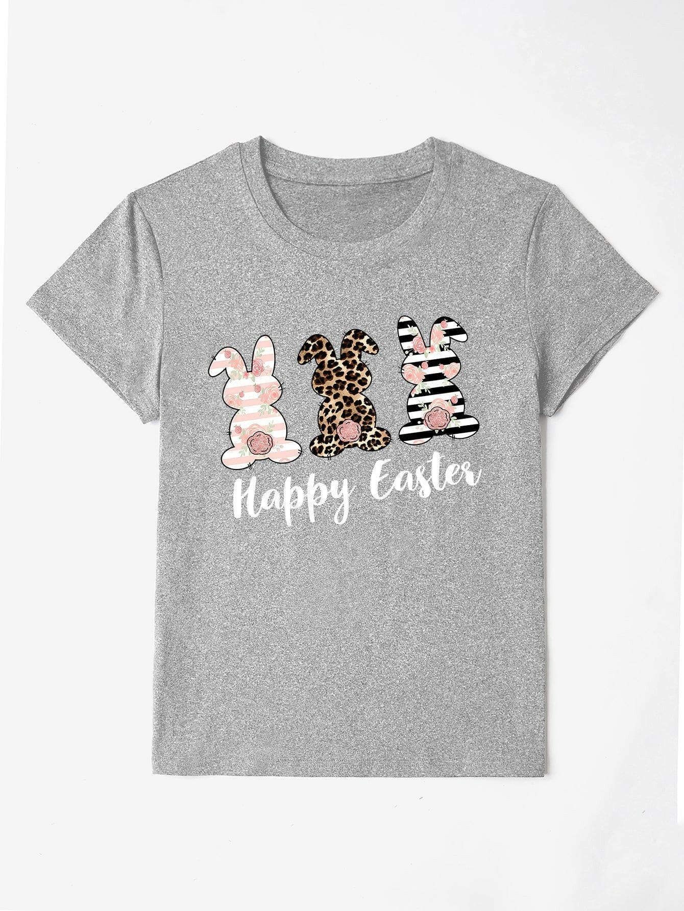 HAPPY EASTER Round Neck Short Sleeve T-Shirt - Love Salve