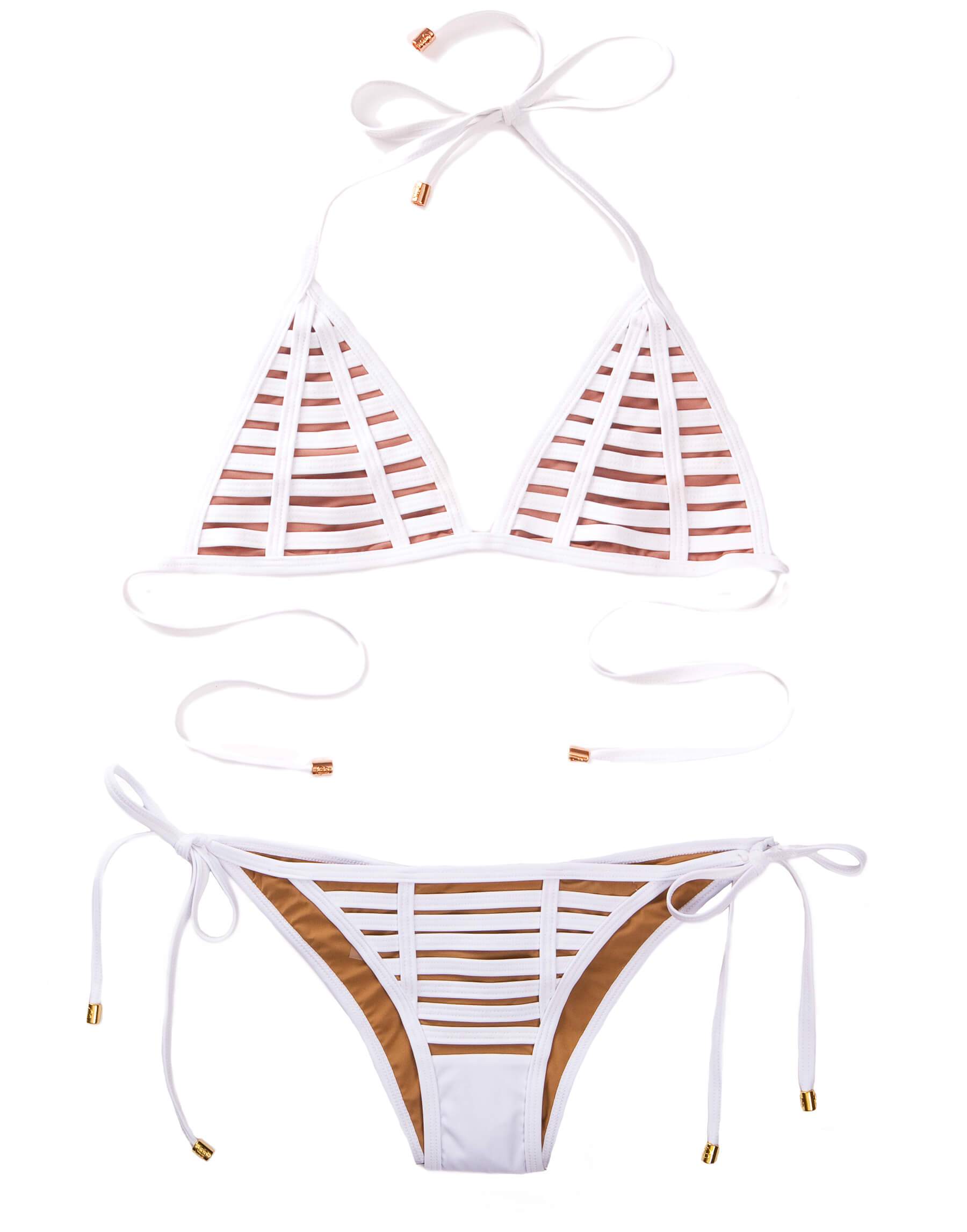Hard Summer Tie Side White Bikini Bottom By Beach Bunny With Strappy Luxe Cutout Details Beach Bunny Swimwear