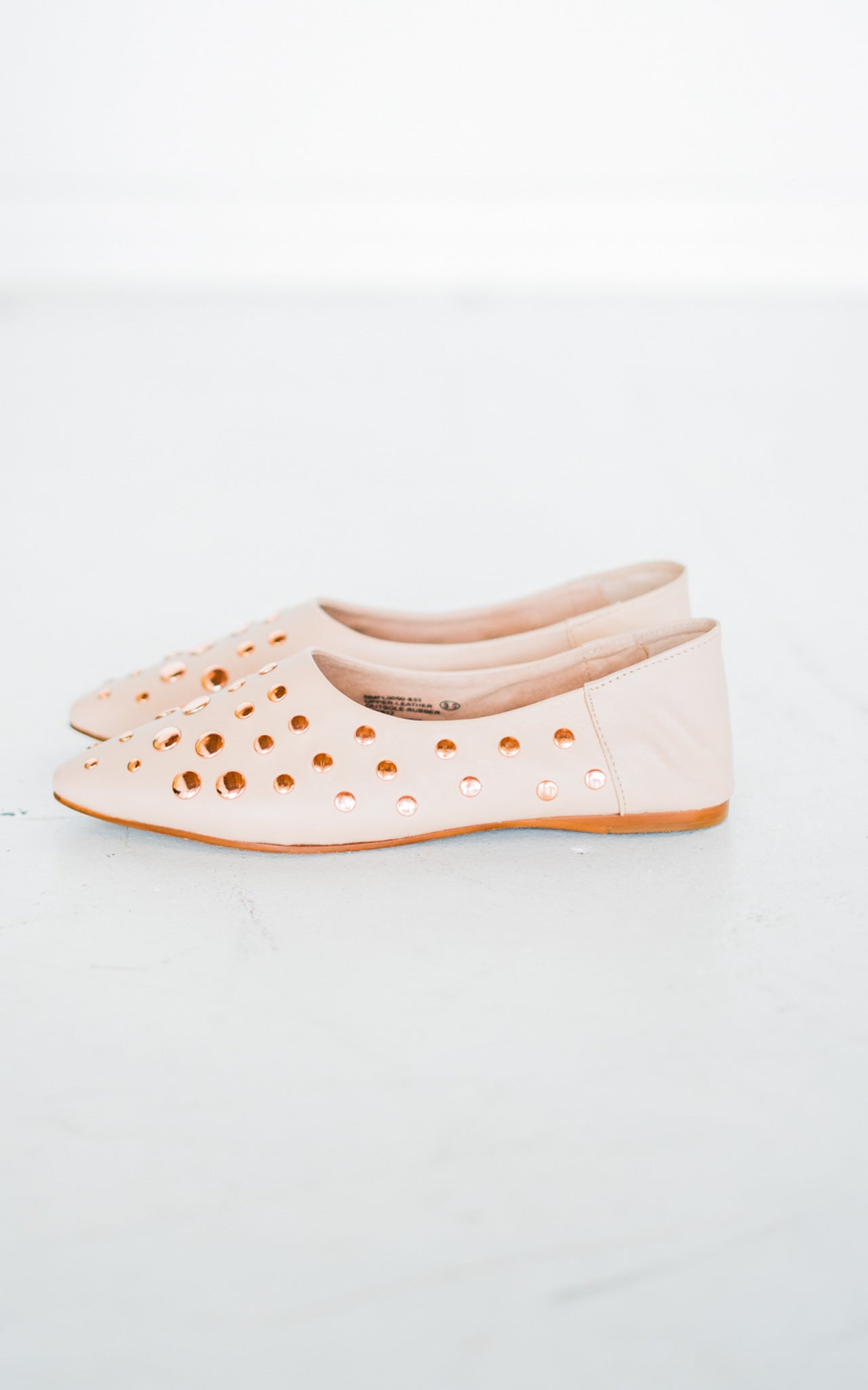 Harriette Leather Flats Blush Everyday Comfort Footwear Naughty Monkey