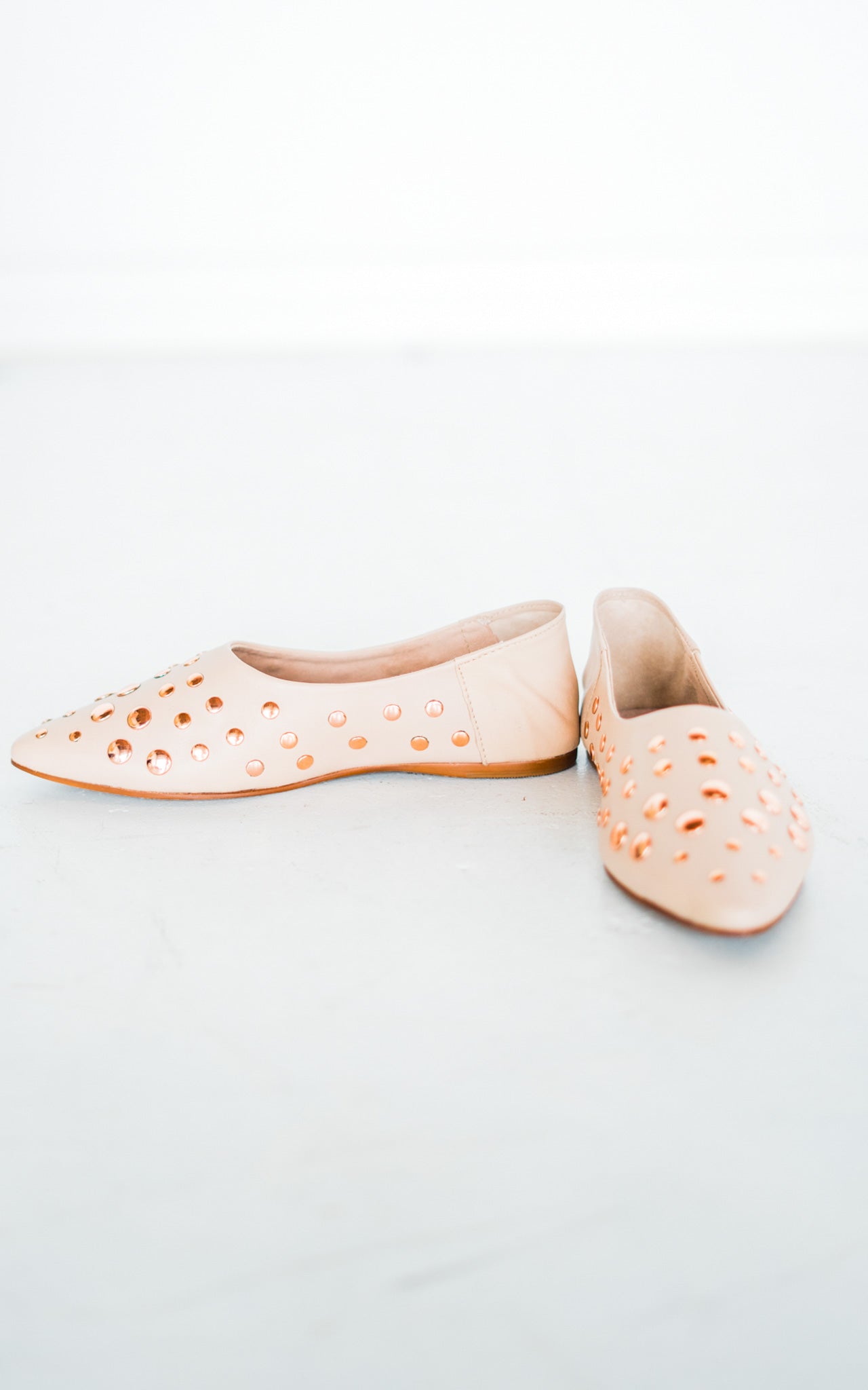 Harriette Leather Flats Blush Everyday Comfort Footwear Naughty Monkey