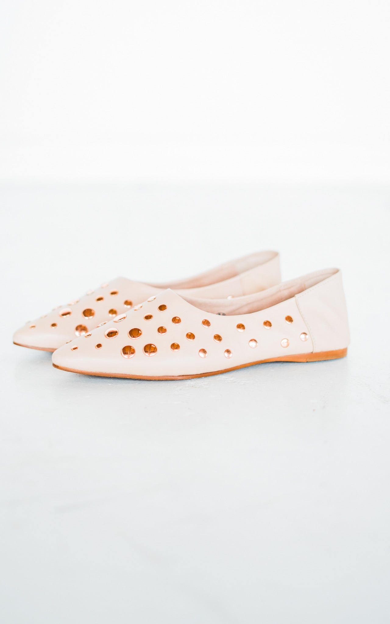 Harriette Leather Flats Blush Everyday Comfort Footwear Naughty Monkey