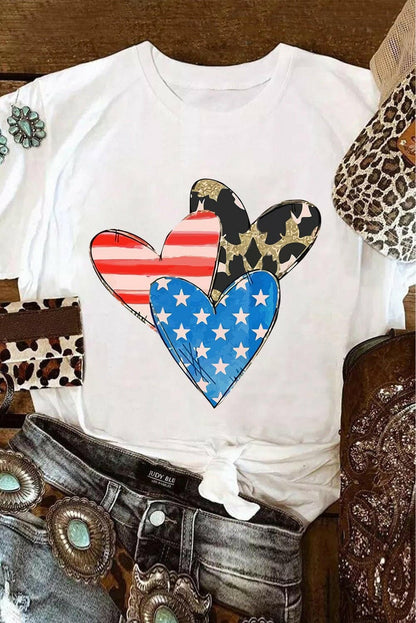 Heart Round Neck Short Sleeve T-Shirt - Love Salve