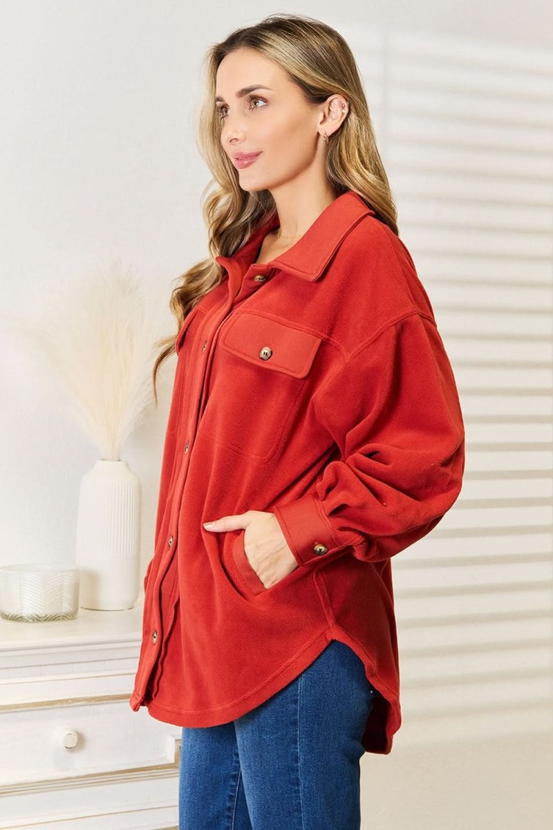 Heimish Cozy Girl Full Size Button Down Shacket - Love Salve 