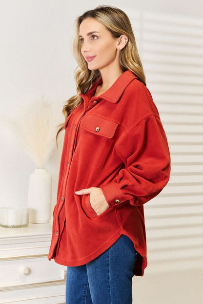 Heimish Cozy Girl Full Size Button Down Shacket - Love Salve 