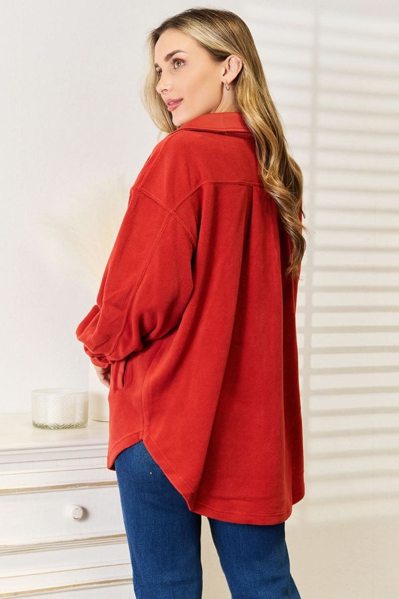 Heimish Cozy Girl Full Size Button Down Shacket - Love Salve 
