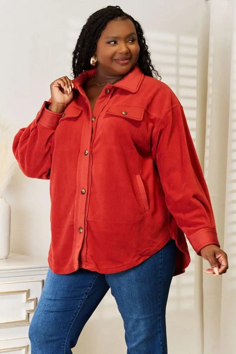 Heimish Cozy Girl Full Size Button Down Shacket - Love Salve 