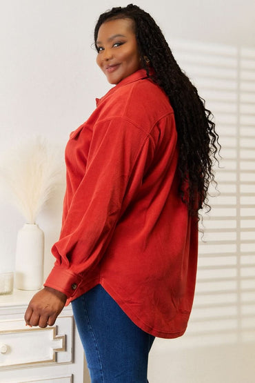 Heimish Cozy Girl Full Size Button Down Shacket - Love Salve 