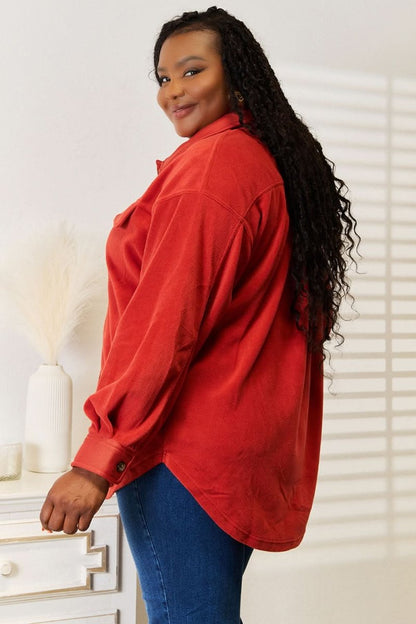 Heimish Cozy Girl Full Size Button Down Shacket - Love Salve 