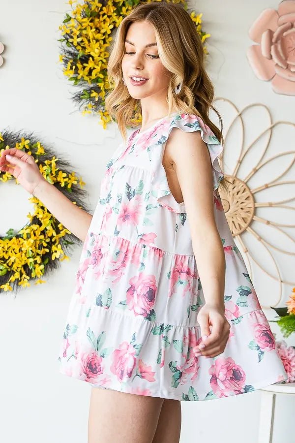 Heimish Full Size Butterfly Short Sleeve Floral Top Plus Size - Love Salve 