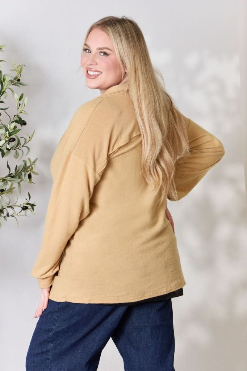 Heimish Full Size Button Up Long Sleeve Cardigan - Love Salve 