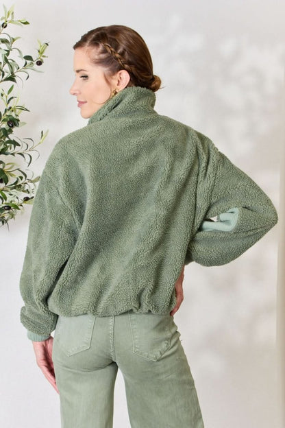 Heimish Full Size Zip Up Collared Neck Jacket - Love Salve 