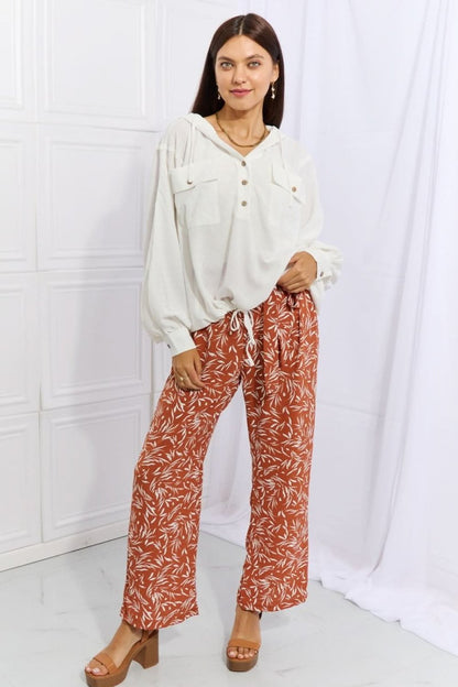Heimish Right Angle Full Size Geometric Printed Pants in Red Orange - Love Salve 