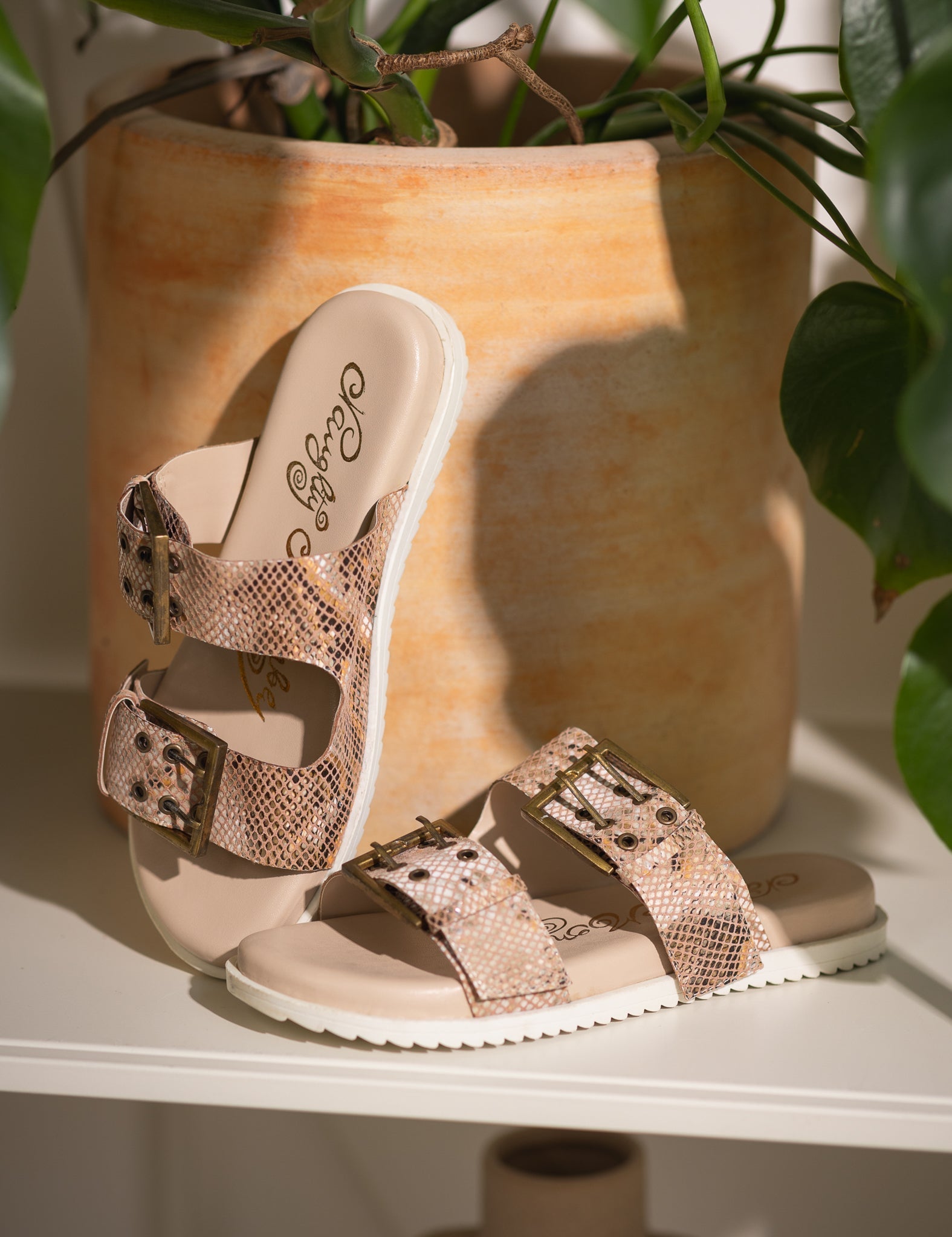 Hey Pony Blush Sandals With Dual Adjustable Buckles Naughty Monkey