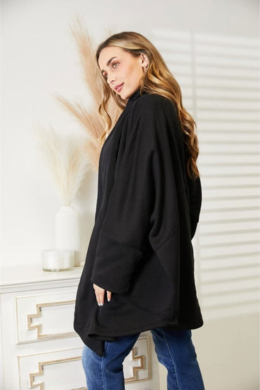 HEYSON Full Size Open Front Cardigan with Scarf Design - Love Salve 