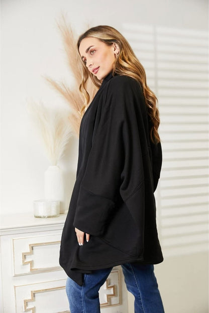 HEYSON Full Size Open Front Cardigan with Scarf Design - Love Salve 
