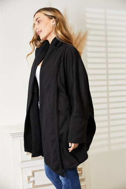 HEYSON Full Size Open Front Cardigan with Scarf Design - Love Salve 