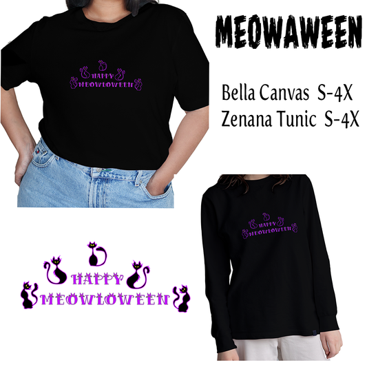 Neon Meowloween Halloween T-shirt or Tunic MM