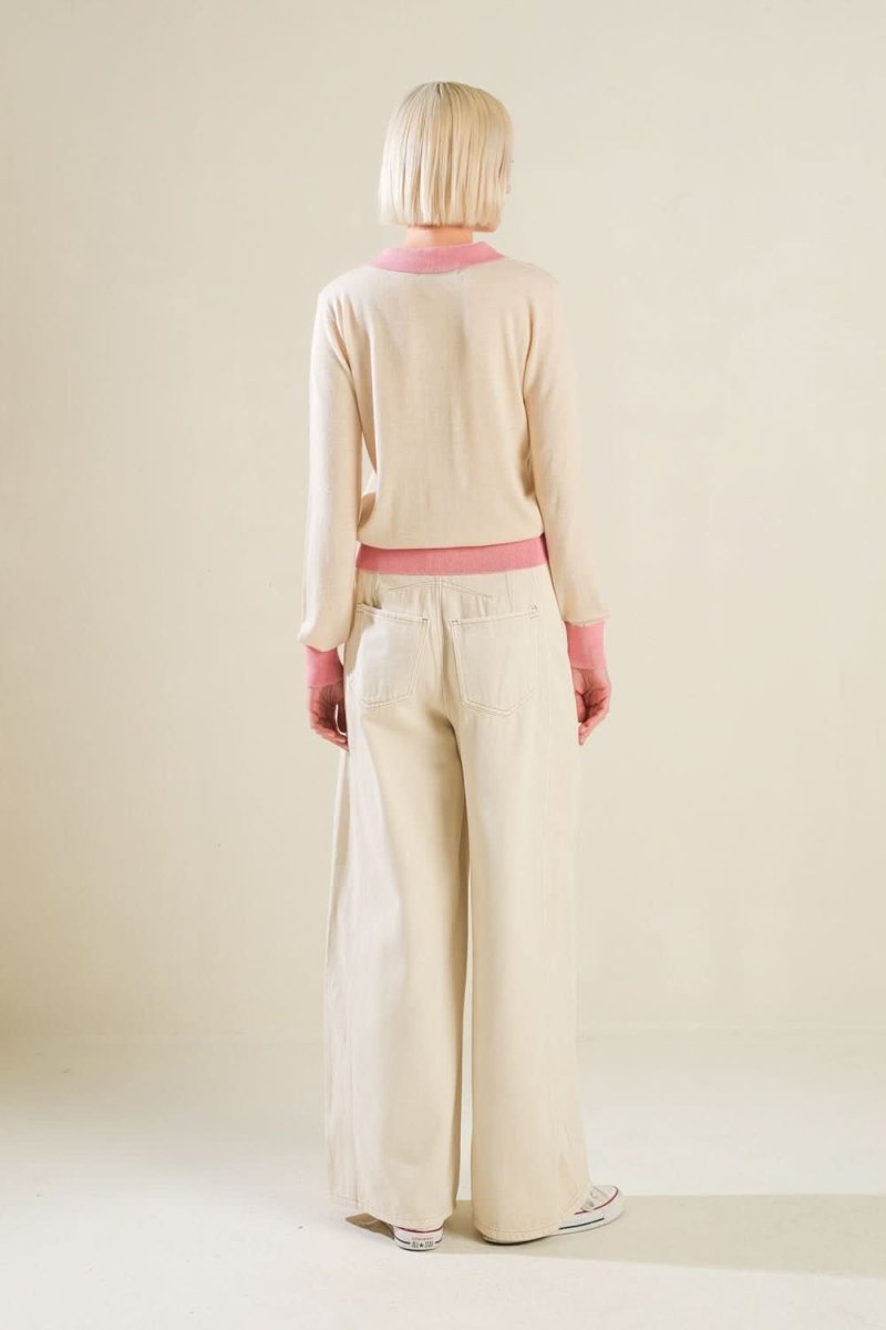 HIDDEN REFLECTIONS SWEATER POLO TOP - Love Salve