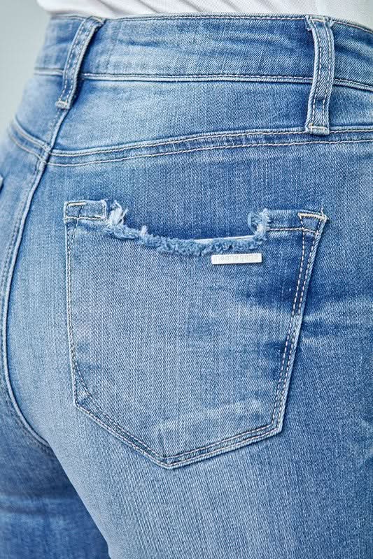 HIGH RISE ANKLE SKINNY JEANS - Love Salve 