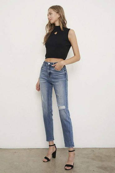 HIGH RISE GIRLFIRNED JEANS - Love Salve 