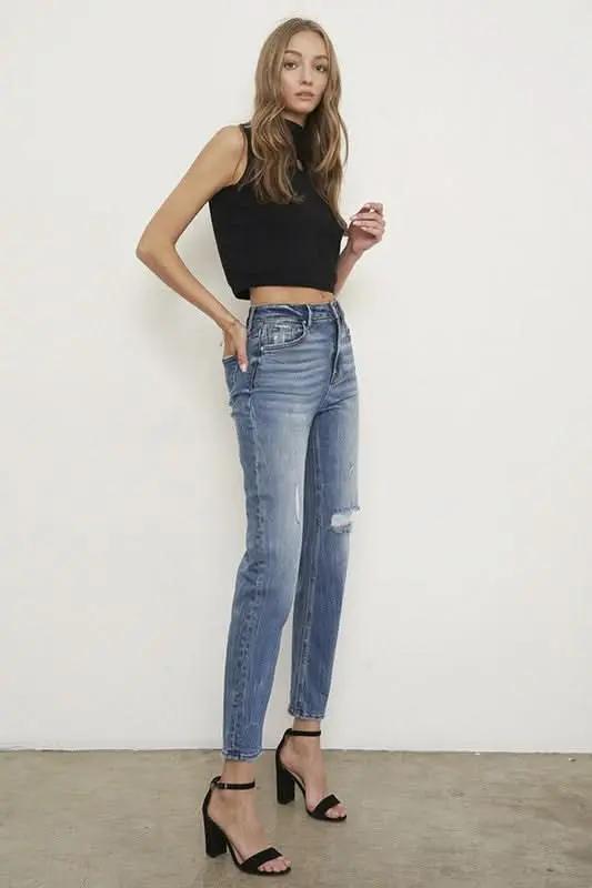 HIGH RISE GIRLFIRNED JEANS - Love Salve 