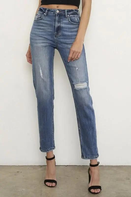 HIGH RISE GIRLFIRNED JEANS - Love Salve 