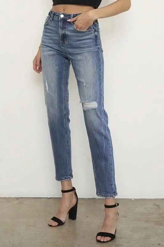 HIGH RISE GIRLFIRNED JEANS - Love Salve 