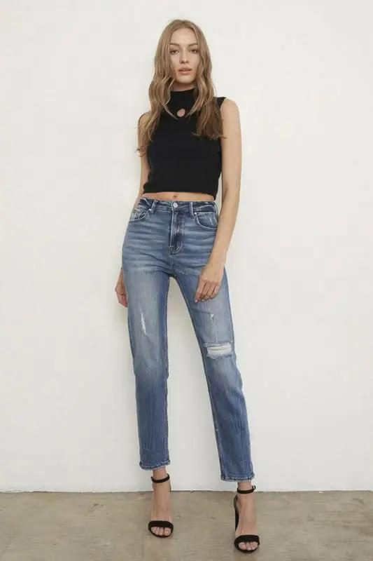 HIGH RISE GIRLFIRNED JEANS - Love Salve 