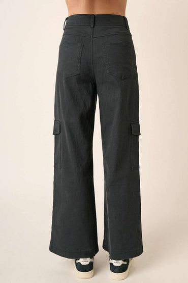 High Waist Cargo Pocket Wide Leg Trousers - Love Salve 