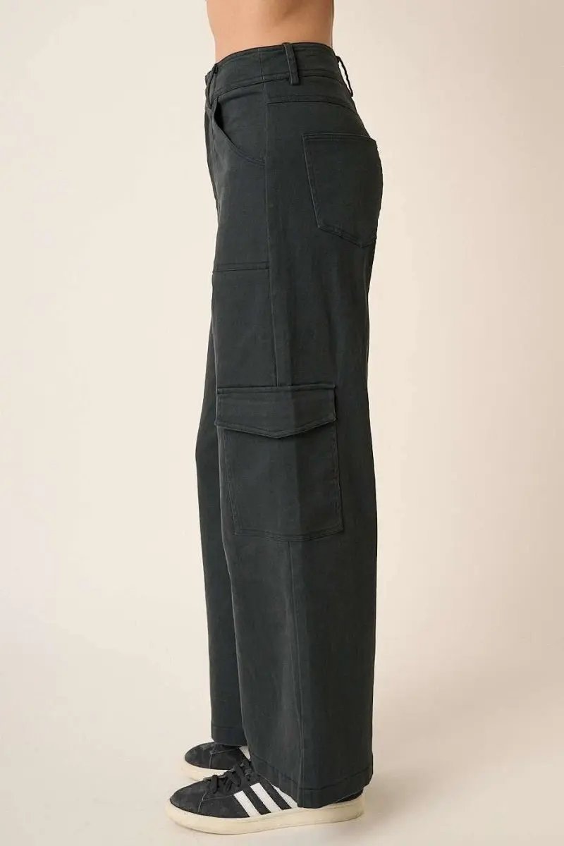 High Waist Cargo Pocket Wide Leg Trousers - Love Salve 