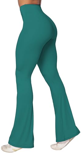 High-Waisted Flare Leggings with Tummy Control - Stylish Crossover Yoga Pants - Love Salve 