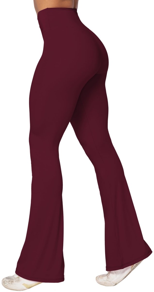 High-Waisted Flare Leggings with Tummy Control - Stylish Crossover Yoga Pants - Love Salve 