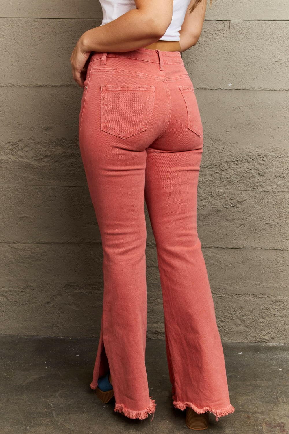 High-Waisted Side Slit Flare Jeans for Stylish Women - Love Salve