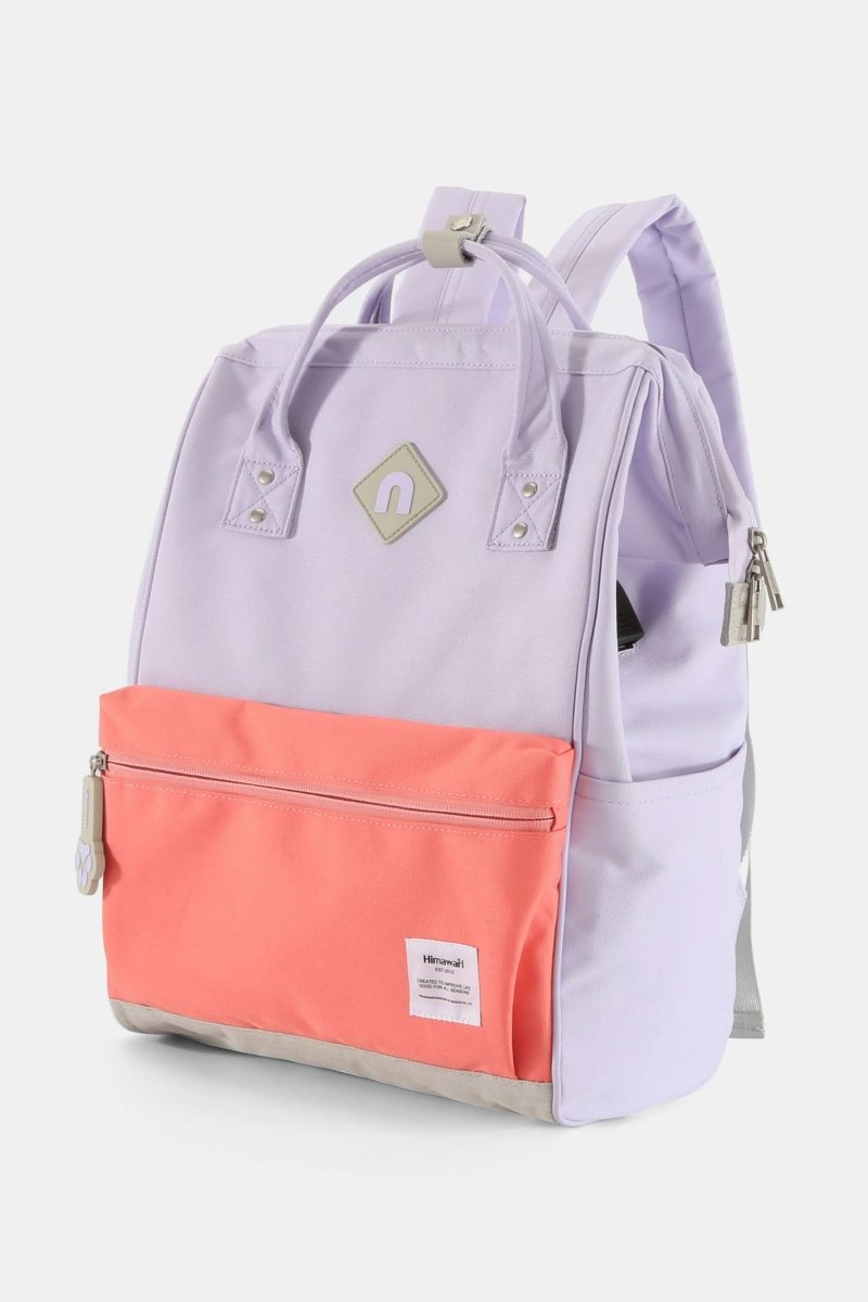 Himawari Contrast Waterproof Backpack Bag with External USB Port - Love Salve 