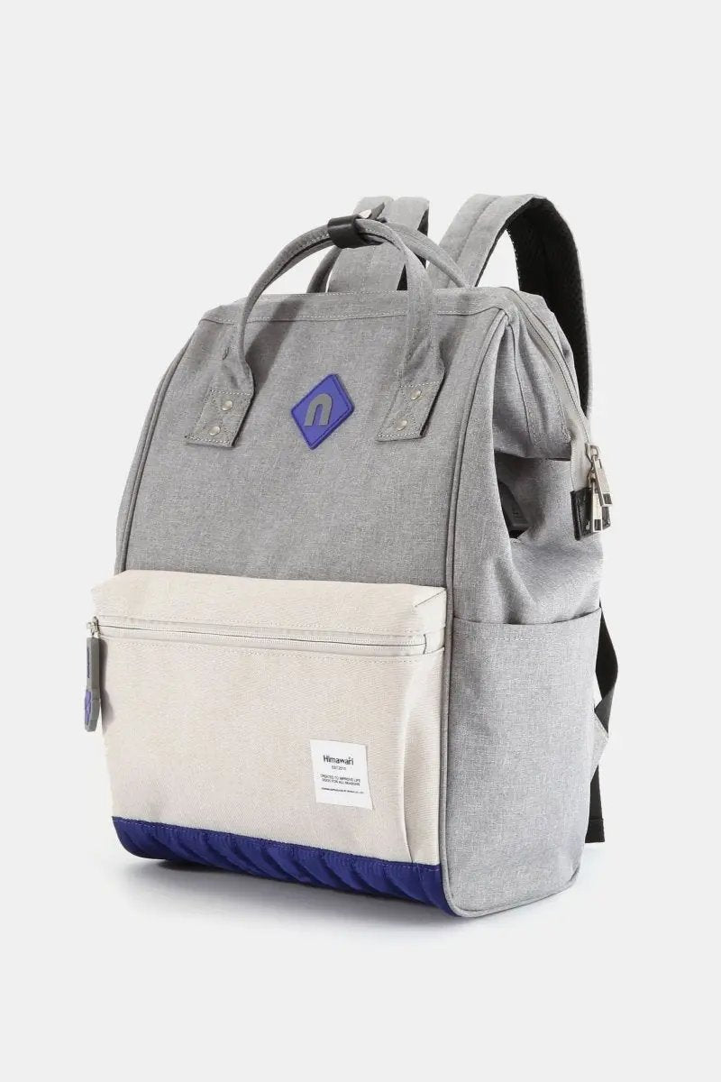 Himawari Contrast Waterproof Backpack Bag with External USB Port - Love Salve 