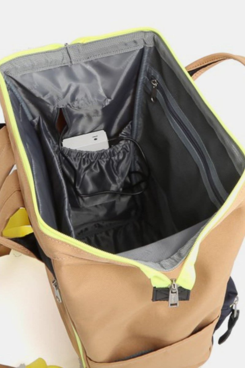 Himawari Contrast Waterproof Backpack Bag with Reinforced Edges - Love Salve