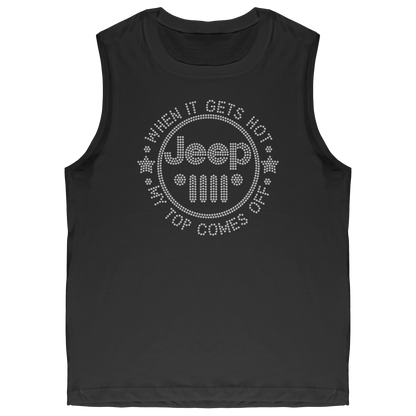 Topless Rhinestone Offroad Grill Tee Shirt Crew Neck, V Neck, Tank Top