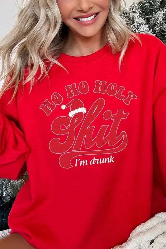 Ho Ho Ho Holy Shit Graphic Fleece Sweatshirts - Love Salve 