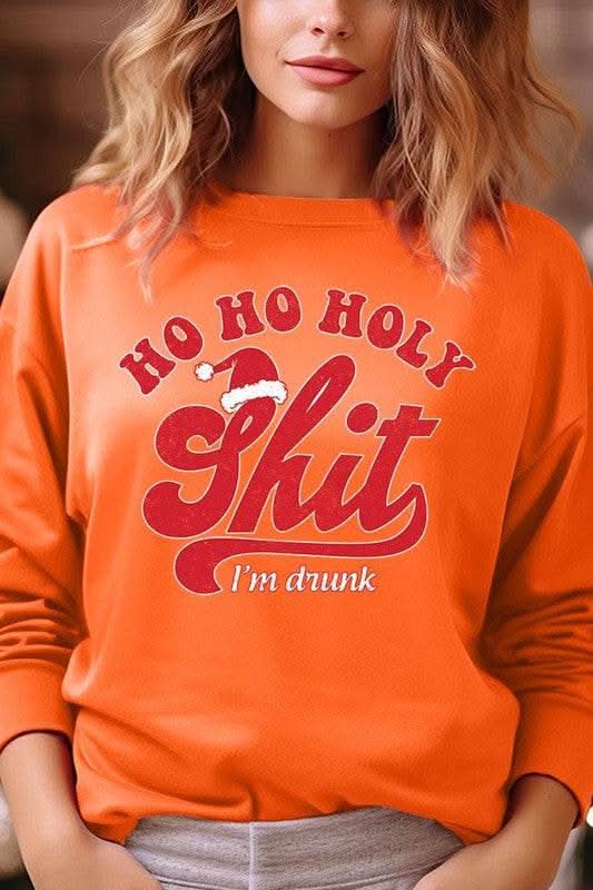Ho Ho Ho Holy Shit Graphic Fleece Sweatshirts - Love Salve 