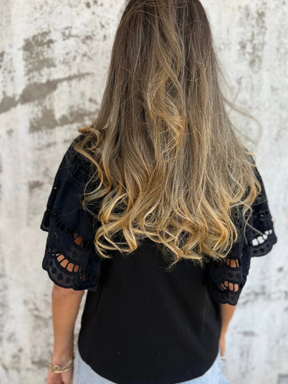 Hollow Out Sleeve Casual Blouse - Love Salve