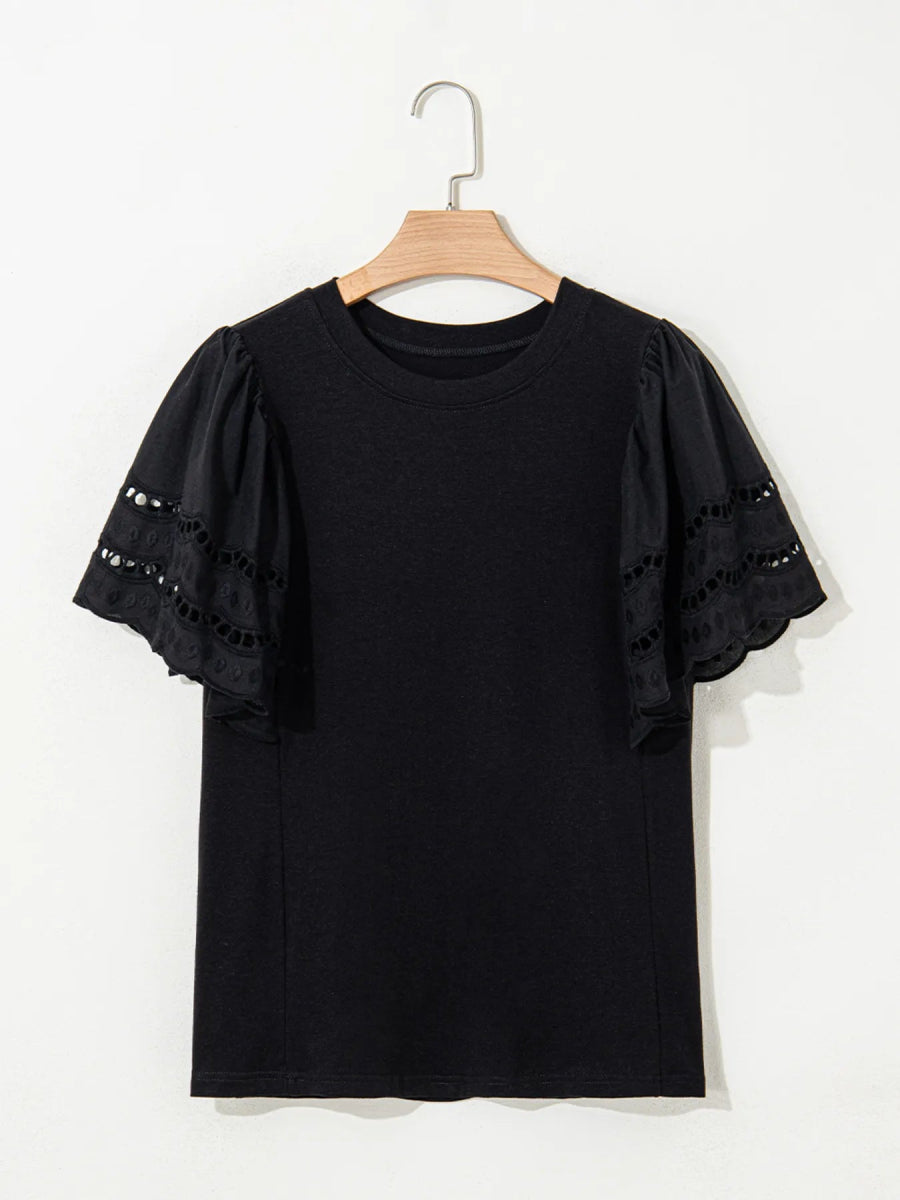 Hollow Out Sleeve Casual Blouse - Love Salve