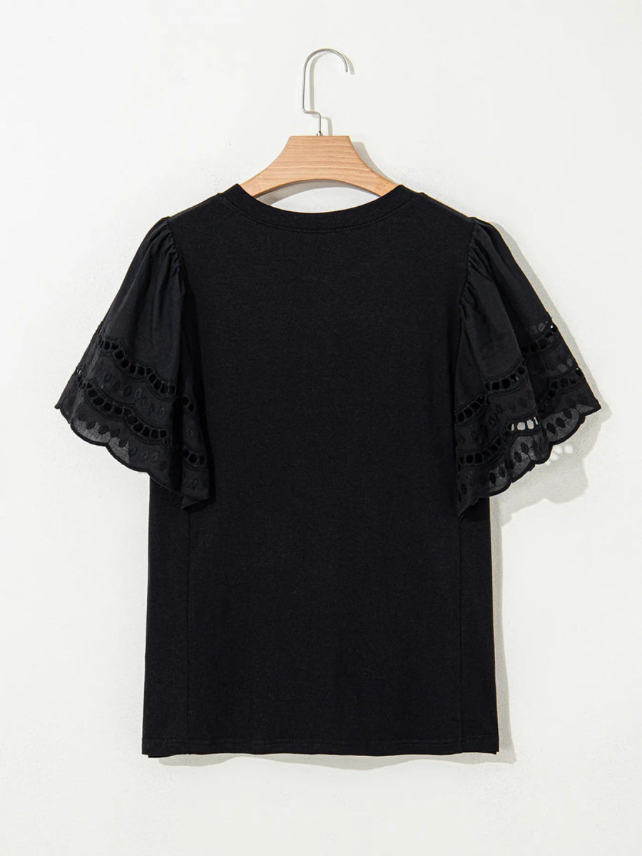 Hollow Out Sleeve Casual Blouse - Love Salve