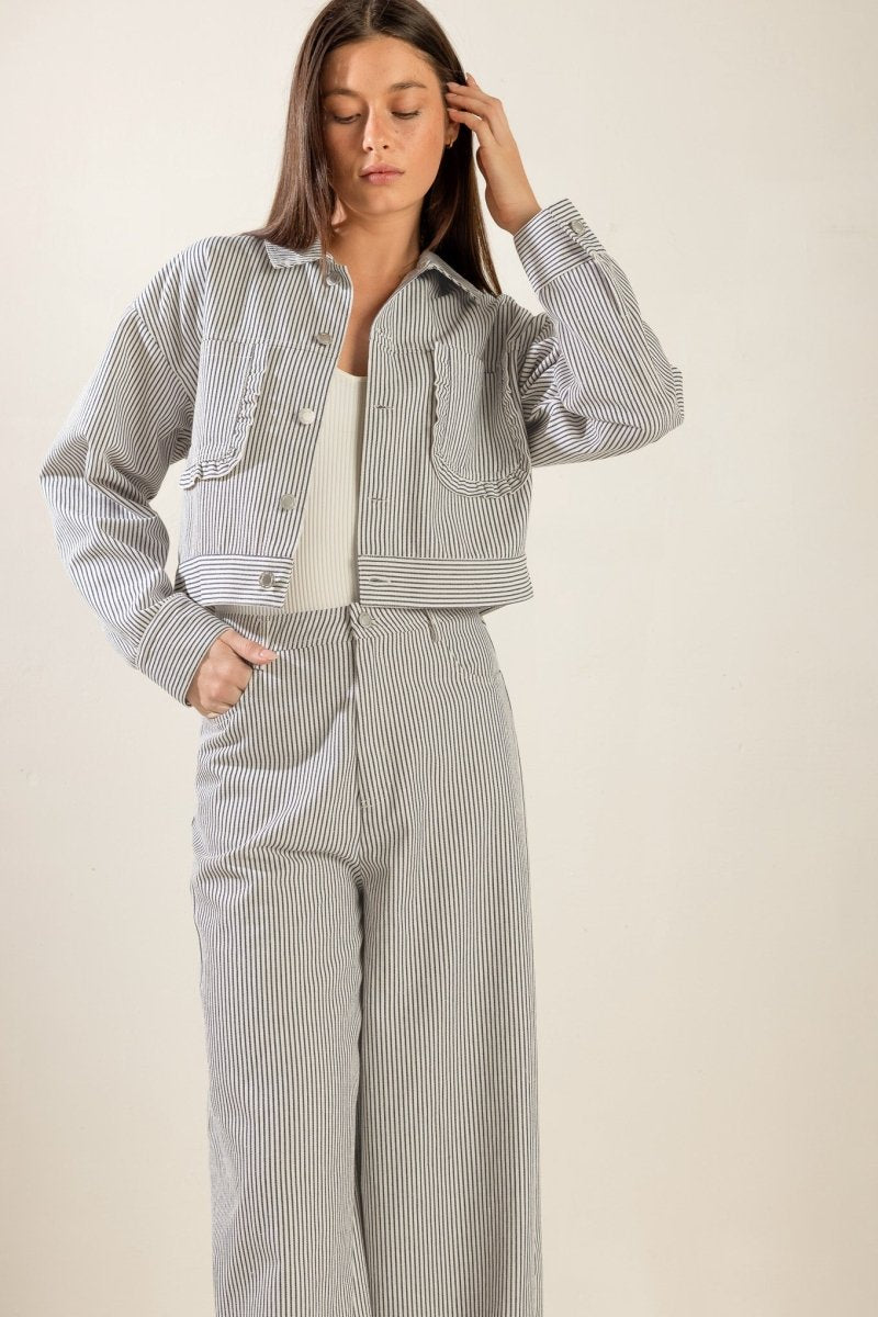 HONESTLY LOVE YOU TWILL CROP JACKET - Love Salve