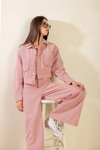 HONESTLY LOVE YOU TWILL CROP JACKET - Love Salve