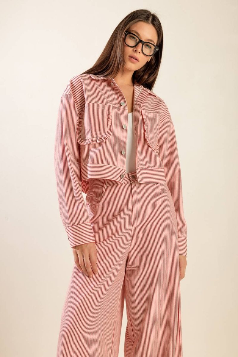HONESTLY LOVE YOU TWILL CROP JACKET - Love Salve