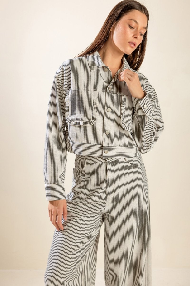 HONESTLY LOVE YOU TWILL CROP JACKET - Love Salve