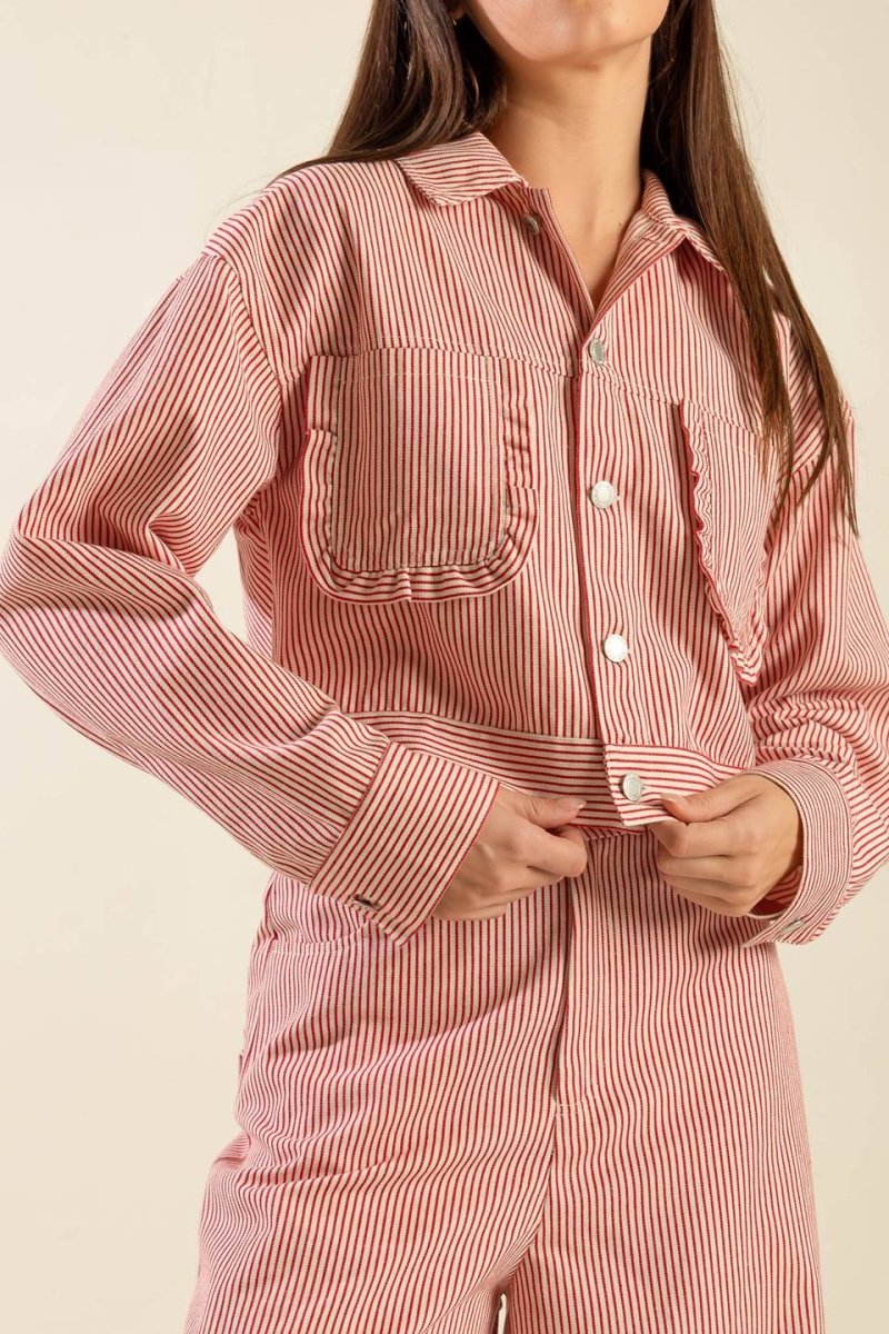 HONESTLY LOVE YOU TWILL CROP JACKET - Love Salve