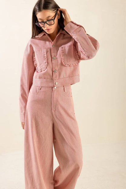 HONESTLY LOVE YOU TWILL CROP JACKET - Love Salve