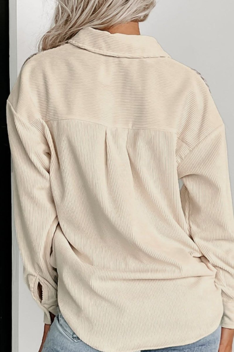 Houndstooth Button Up Long Sleeve Jacket - Love Salve 
