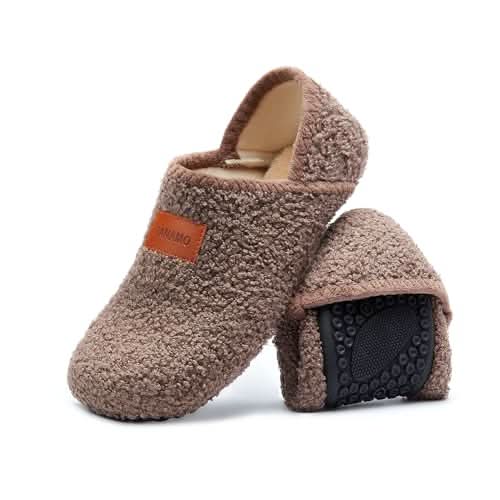 House Slippers for Women Men Indoor Barefoot Slippers Socks Furry Slip on House Shoes Cozy Comfy Slippers for Home Bedroom Travel Yoga - Love Salve 